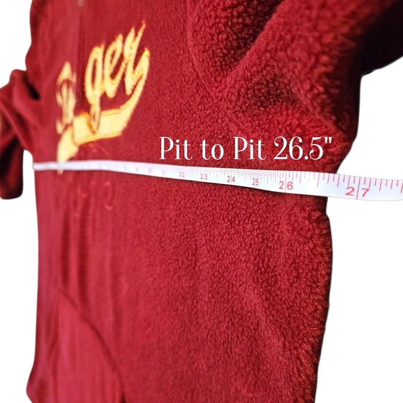 VTG Disney Tigger Fleece Hoodie XXL Red Half Zip Embroidered Winnie the Pooh Y2K - Picture 8 of 11